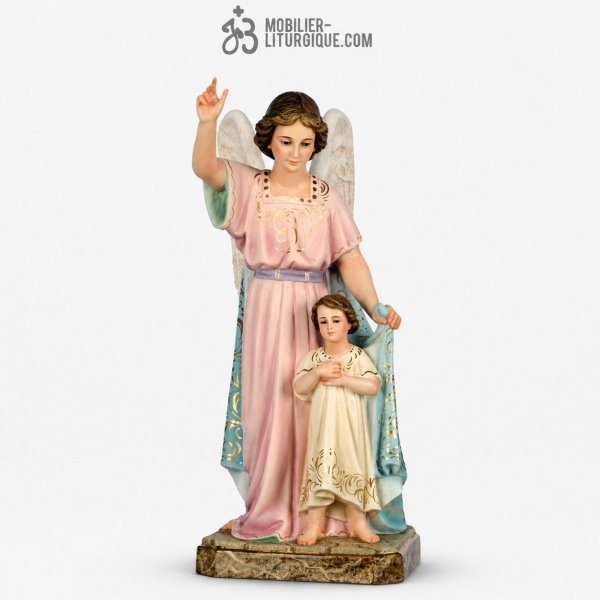 Statue Ange de la Garde Polychrome