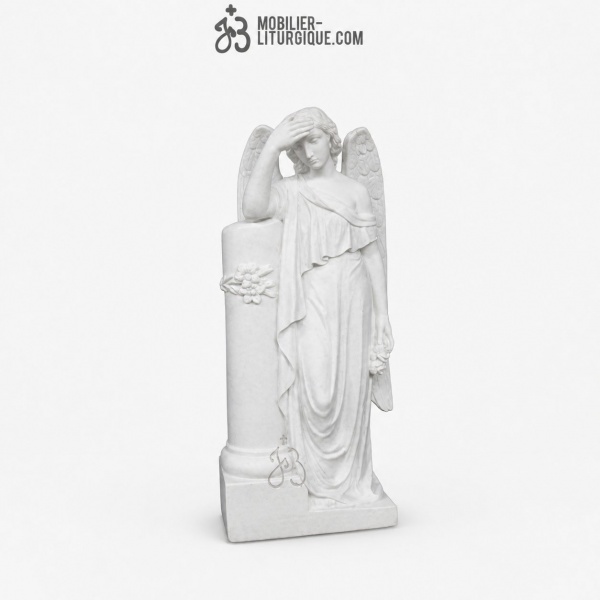 Statue Ange en marbre blanc, 85 - 110 cm