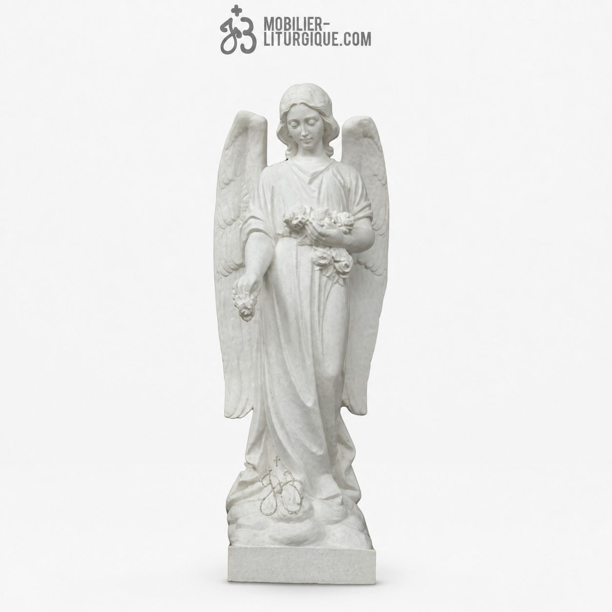 Statue Ange en r&eacute;sine de marbre, 40 - 60 cm
