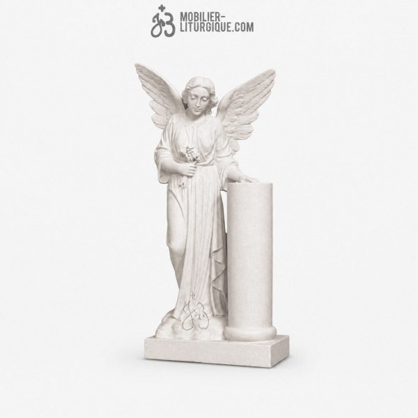 Statue Ange en r�sine de poudre de marbre, 90 cm