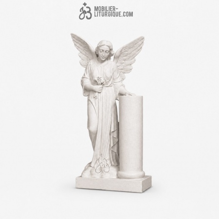 Statue Ange en r&eacute;sine de poudre de marbre, 90 cm