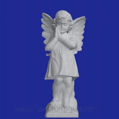 Statuette Ange Blanc Priant 19 Cm - Résine, Classique, Made In France