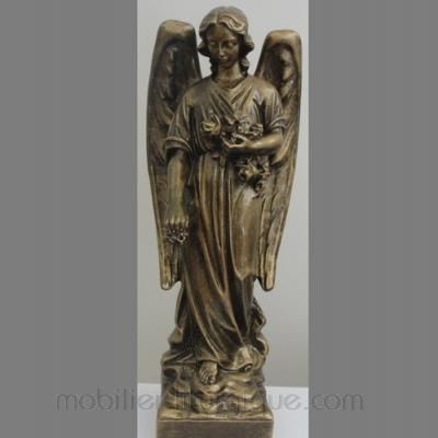 Statue Ange en marbre reconstitué, Finition bronze , 40 cm