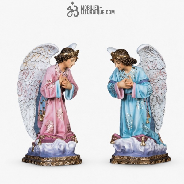 Statue Ange Polychrome Antique