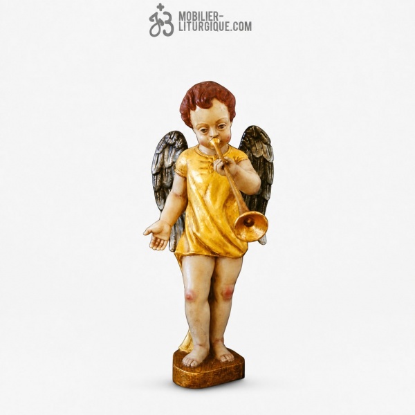 Statue Ange Polychrome