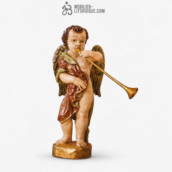 Statue Ange Polychrome