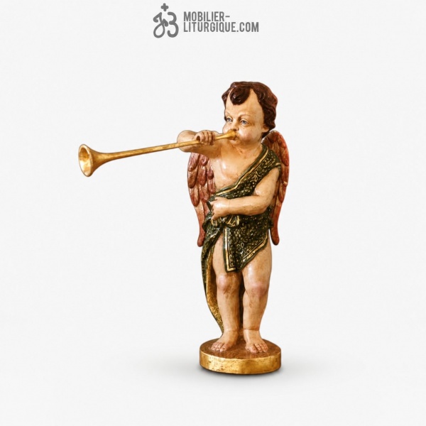Statue Ange Polychrome