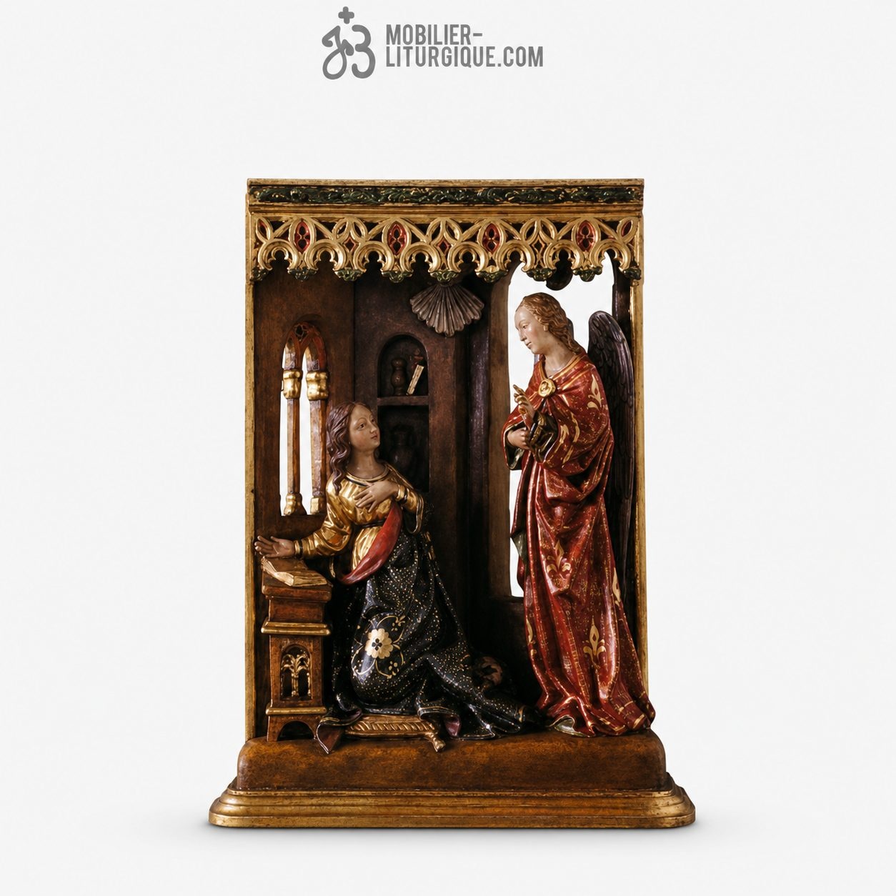 Statue Annonciation Polychrome