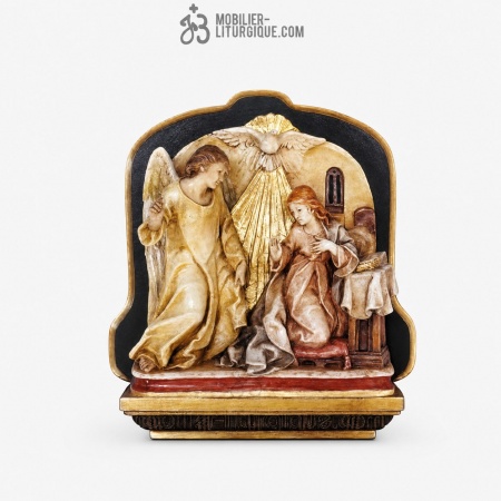 Statue Annonciation Polychrome