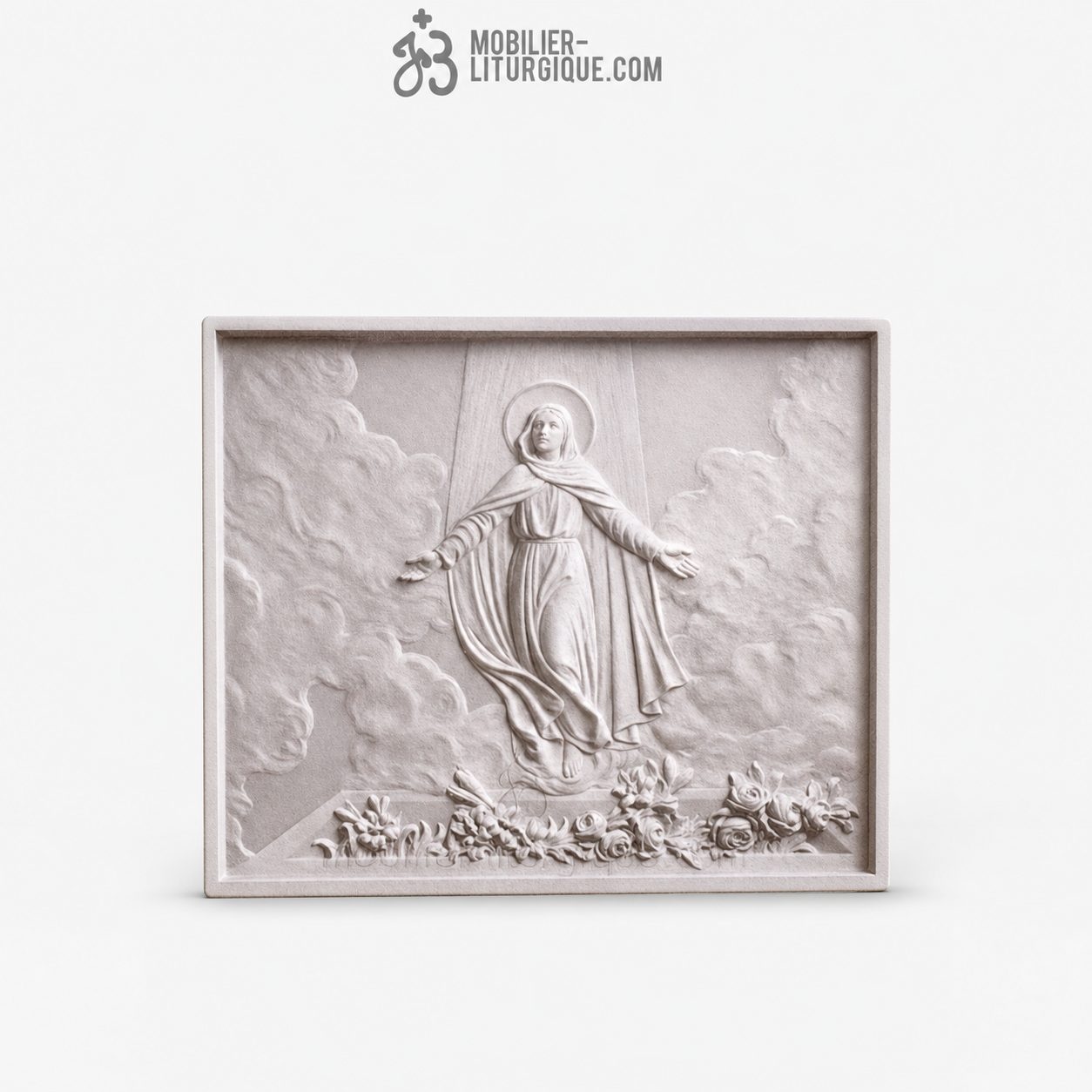 Statue Assomption de la Vierge Marie Marbre