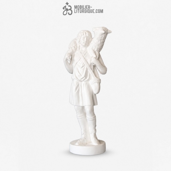 Statue Bon pasteur Blanc