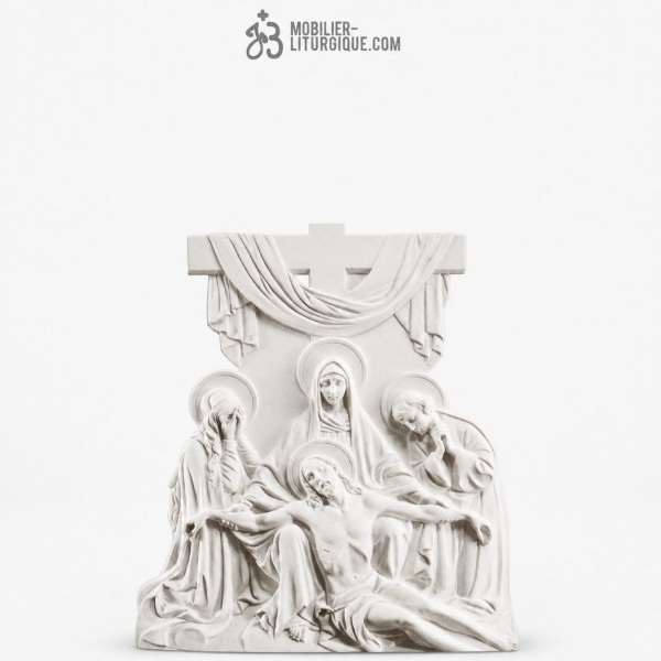 Statue Chemin de Croix (13�me station), en marbre blanc