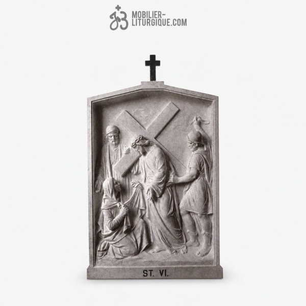 Statue Chemin de Croix (6 �me station) Marbre