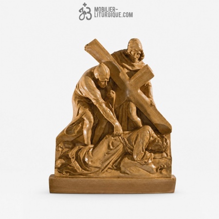 Statue Chemin de croix Ton bois