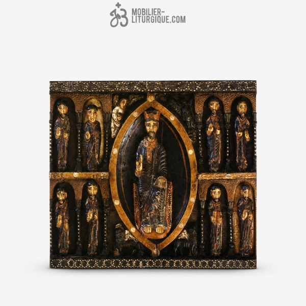 Statue Christ avec les ap�tres Polychrome