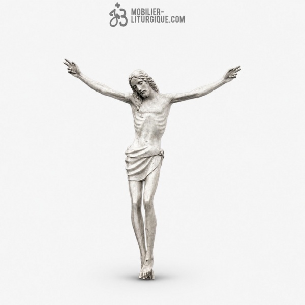 Statue Christ en croix Blanc
