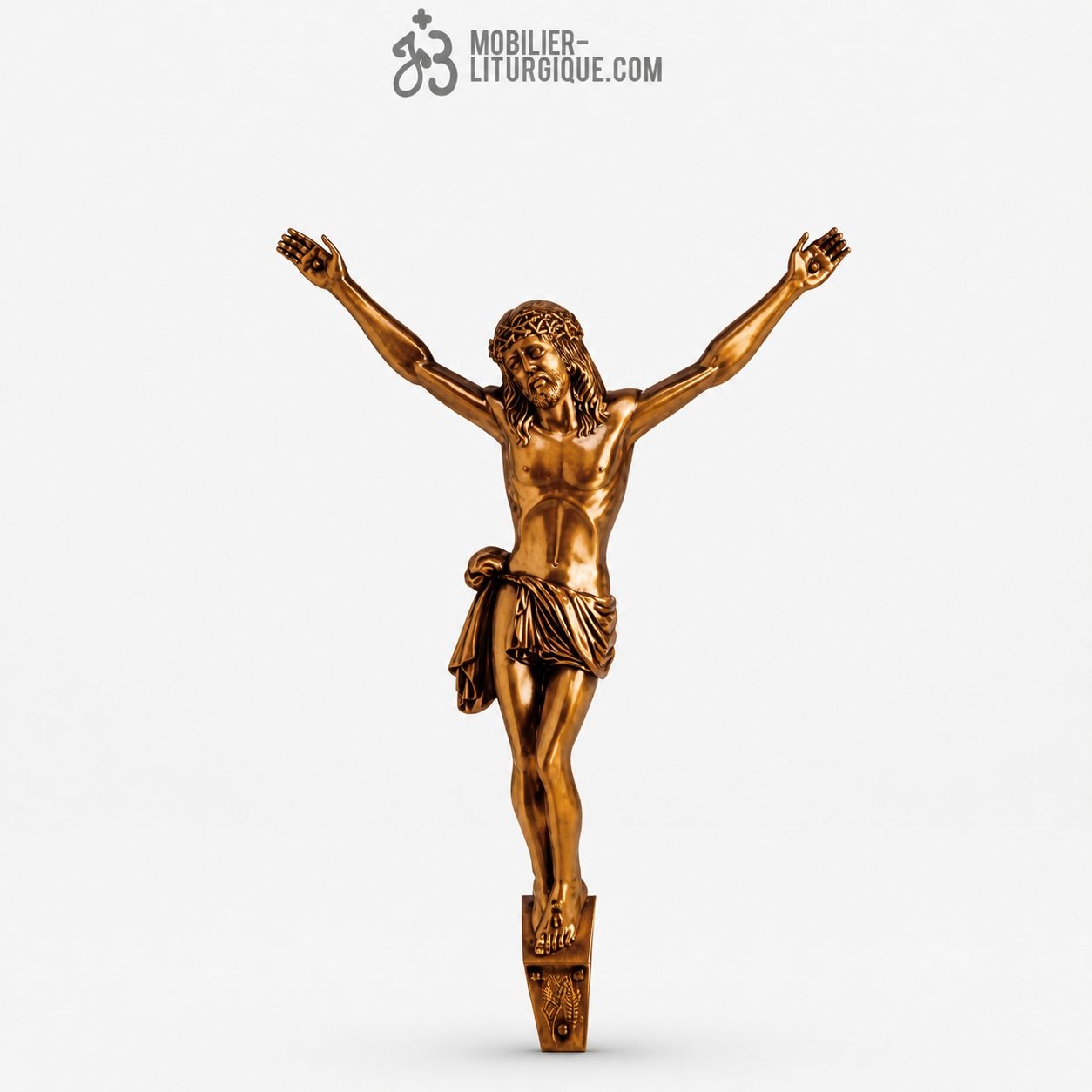 Statue Christ en croix Bronze
