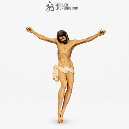 Statue Christ en croix D&eacute;cor&eacute;