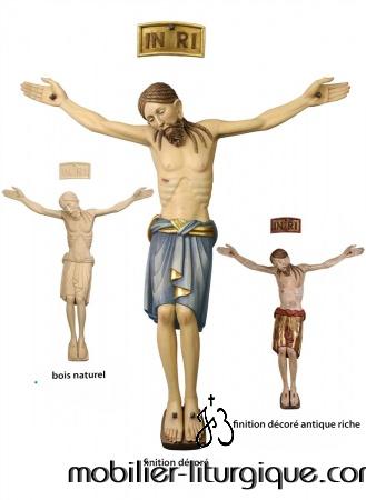 Statue Christ en croix Décorée