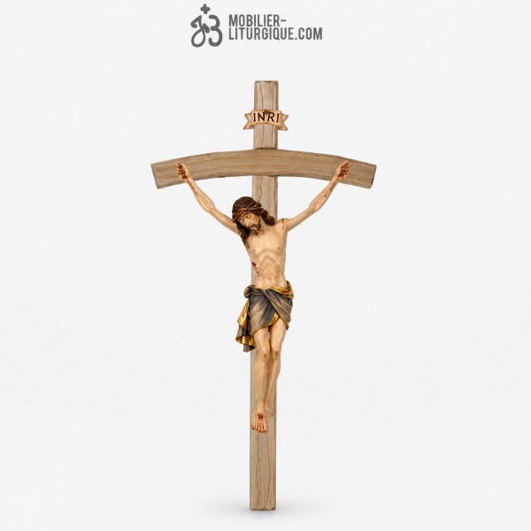 Statue Christ en croix D�cor�e