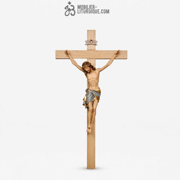 Statue Christ en croix D�cor�e