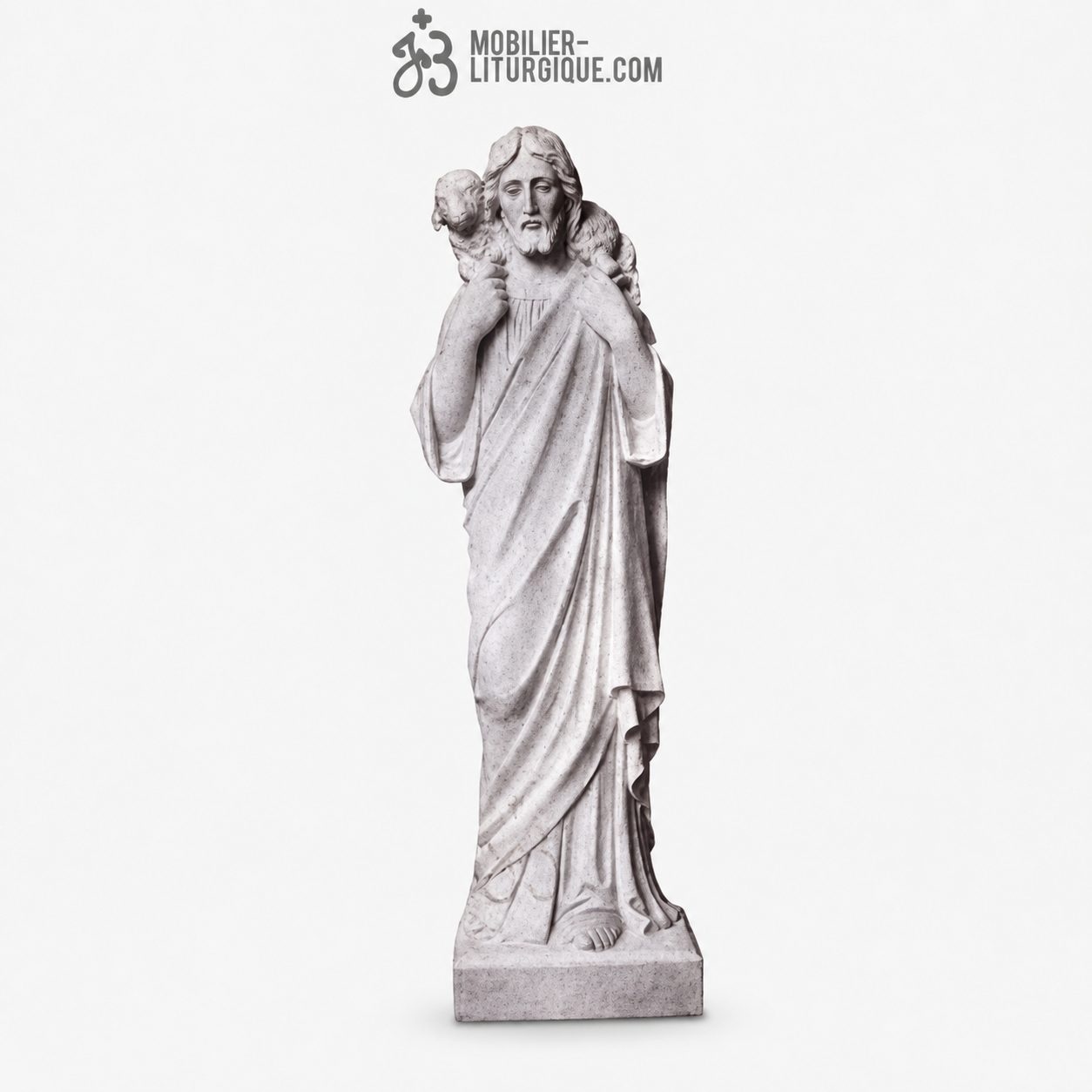 Statue Christ le Bon Pasteur : statue sur mesure Marbre