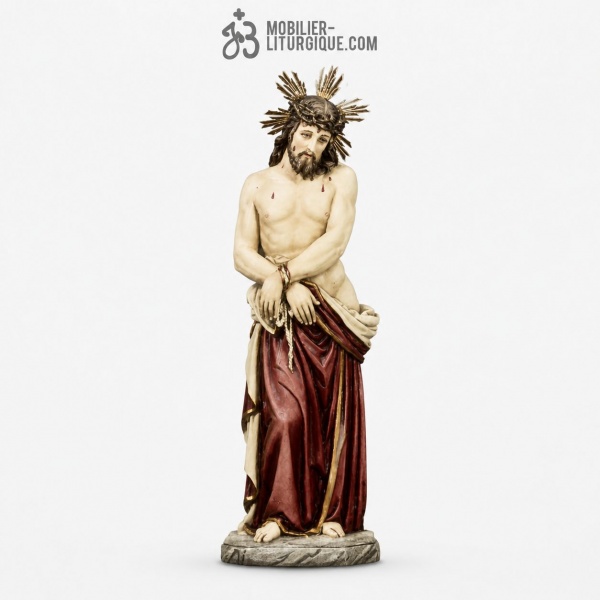 Statue Christ Polychrome Antique