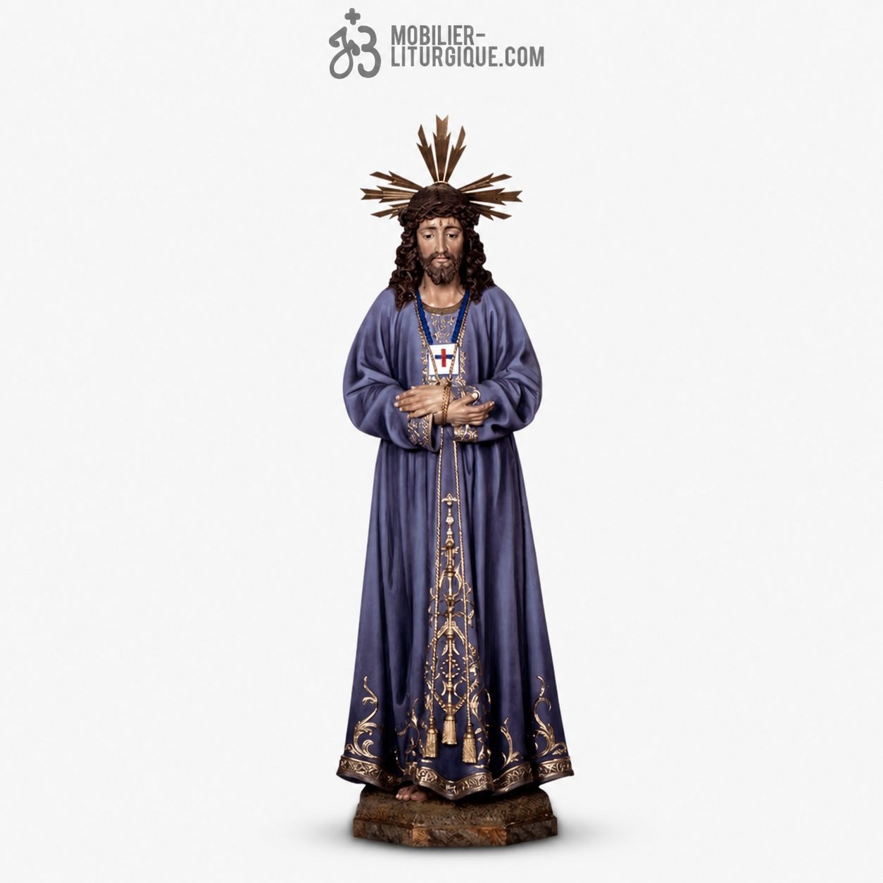 Statue Christ Polychrome Antique