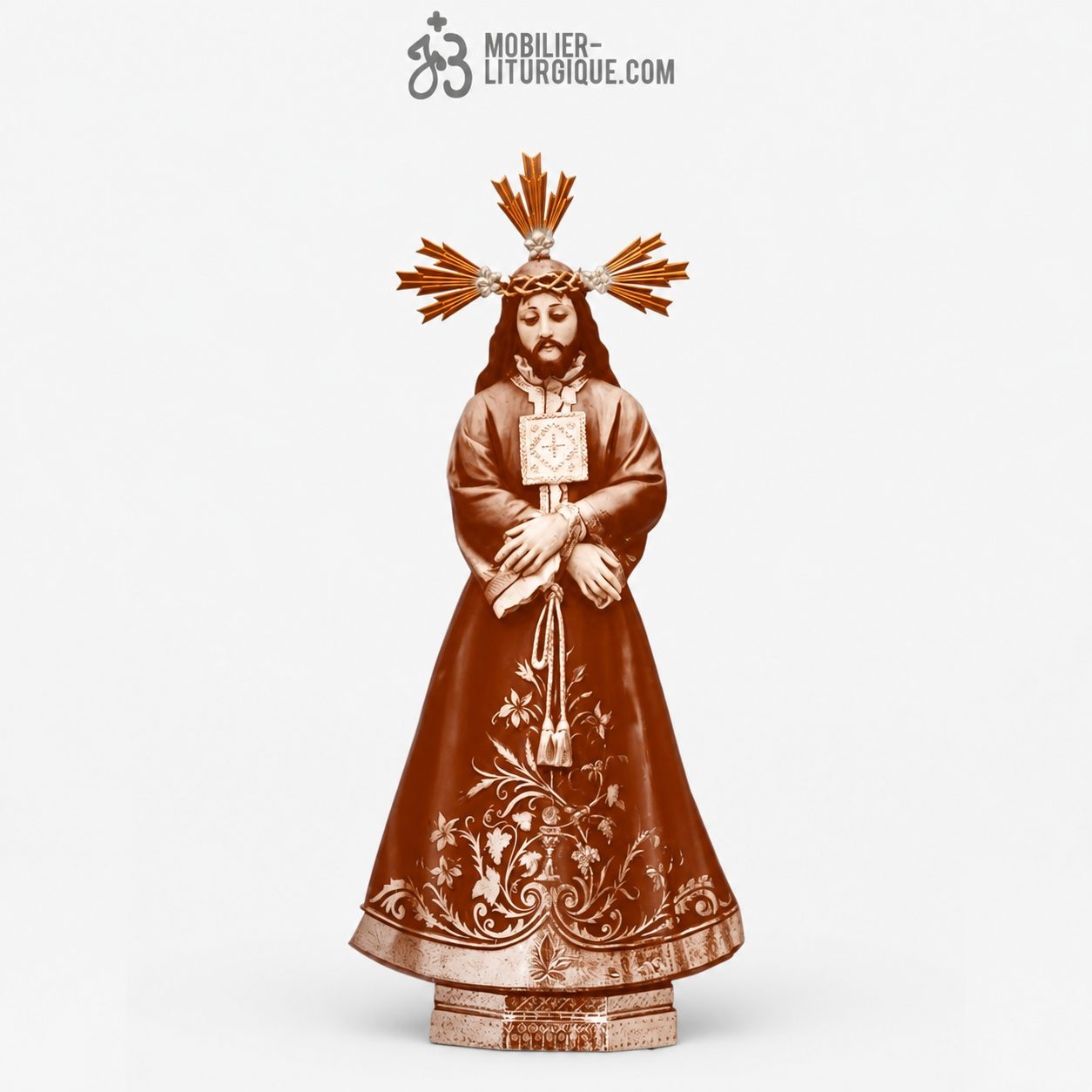 Statue Christ Polychrome Antique