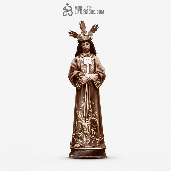 Statue Christ Polychrome Antique