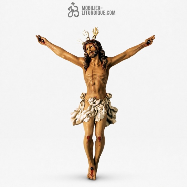 Statue Christ Polychrome Antique