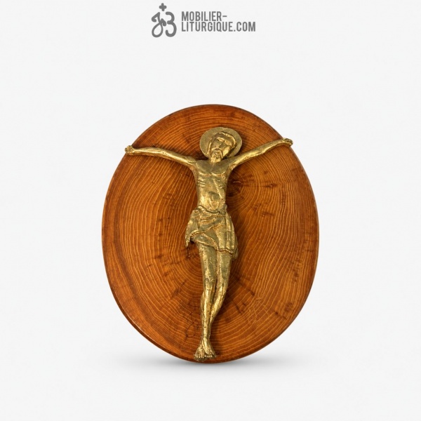 Statue Christ sur plaque en bois Bois