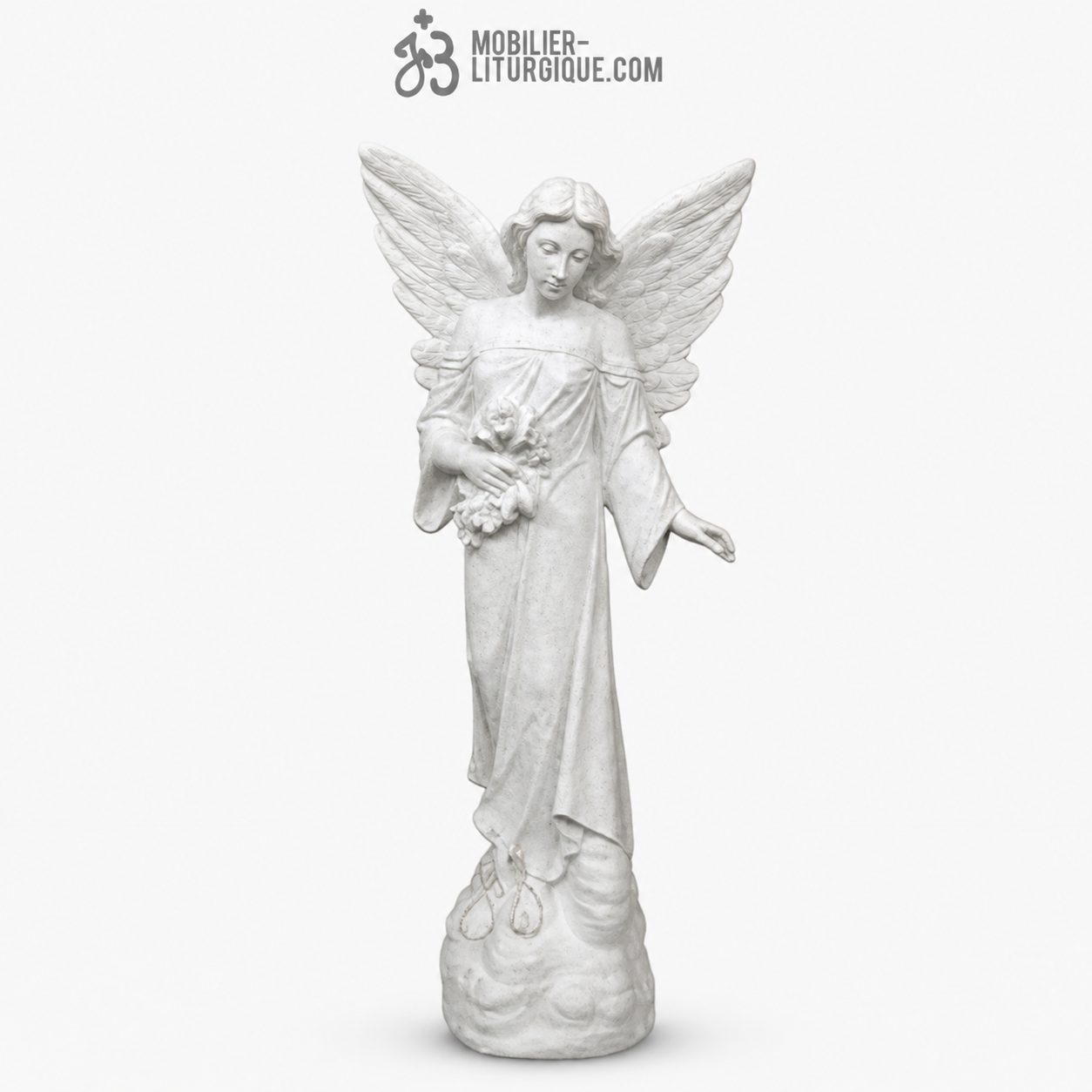 Statue d\'Ange , en r&eacute;sine de poudre de marbre, 110 cm