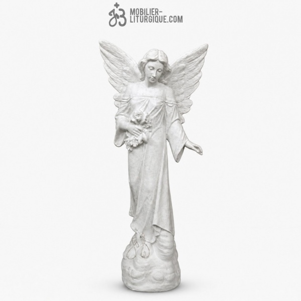 Statue d\'Ange , en r�sine de poudre de marbre, 110 cm