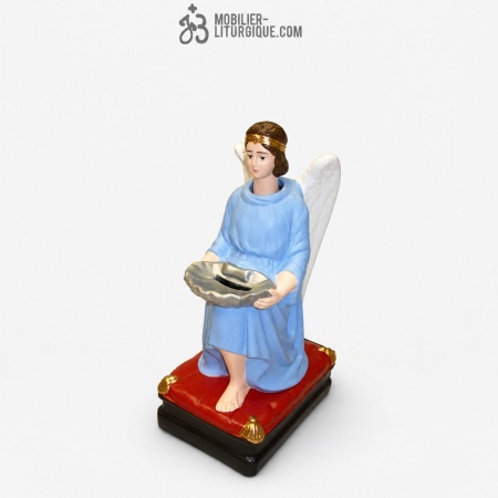 Statue d\'Ange Qu&ecirc;teur Polychrome