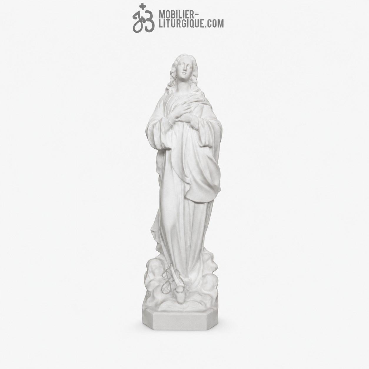 Statue de l\'Assomption de la Vierge , en r&eacute;sine de poudre de marbre, 100 cm