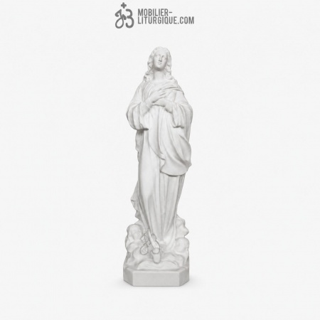 Statue de l\'Assomption de la Vierge , en r&eacute;sine de poudre de marbre, 100 cm