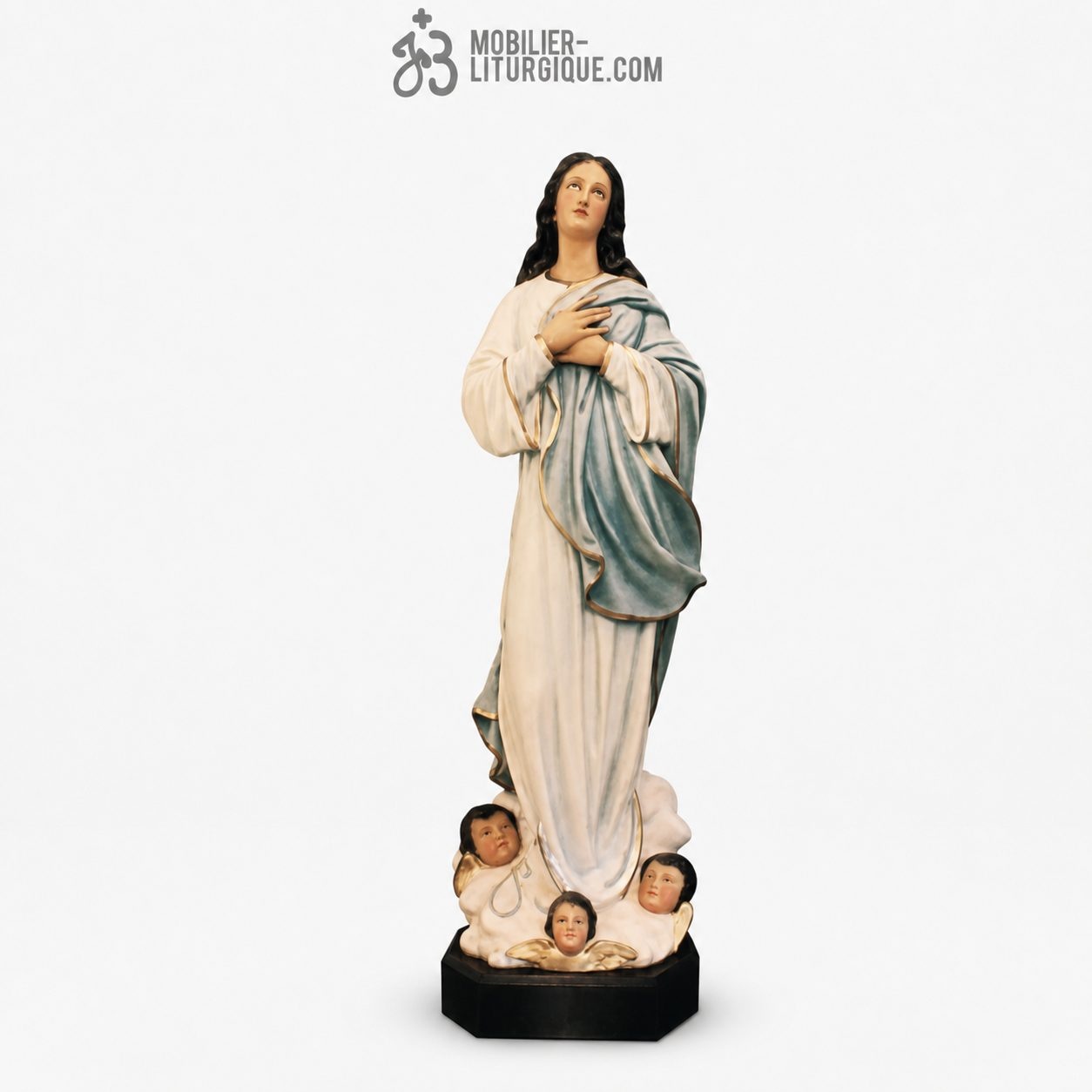 Statue de l\'Assomption de la Vierge Marie color&eacute;e