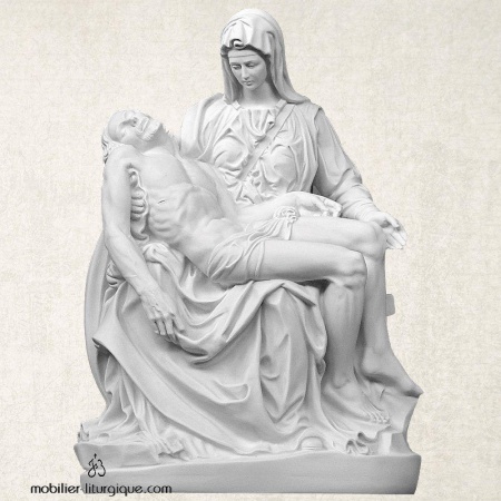 Statue de la Pietà en marbre blanc