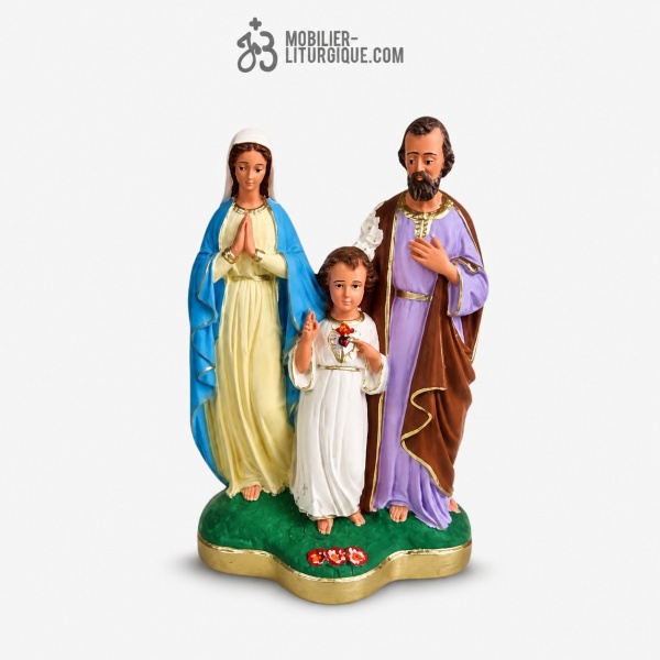 Statue de la Sainte Famille, en pl�tre color�