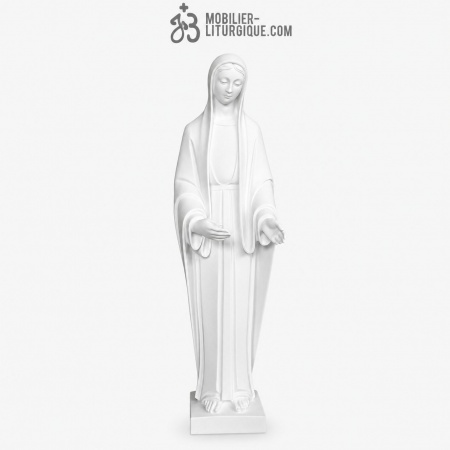 Statue de la Vierge, en marbre blanc base r&eacute;sine,60-80 cm
