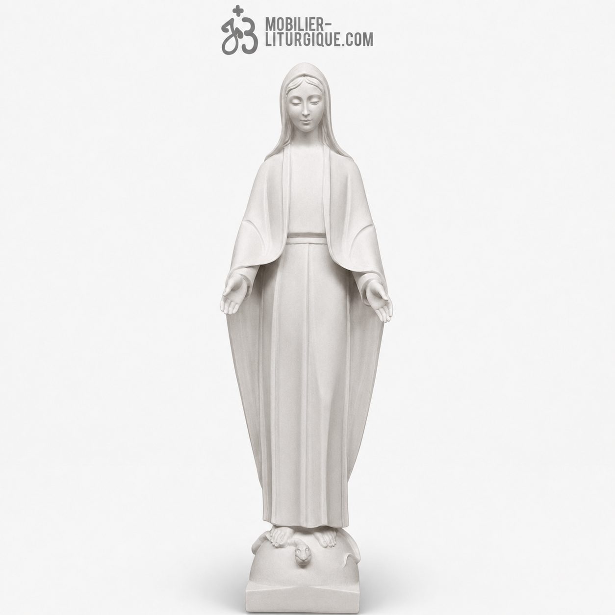 Statue de la Vierge, en poudre de marbre blanc,80 cm