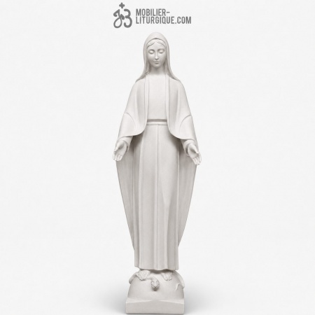 Statue de la Vierge, en poudre de marbre blanc,80 cm