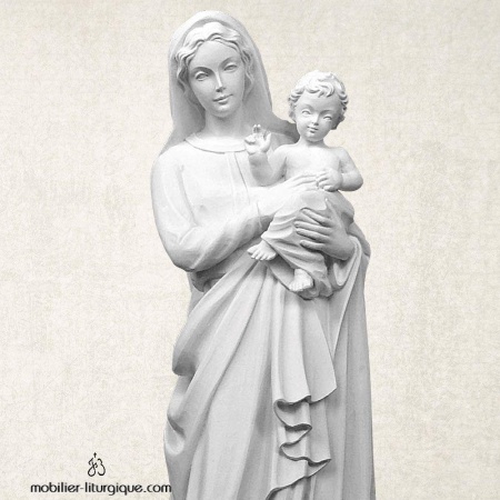 Statue de la Vierge à l'Enfant en marbre