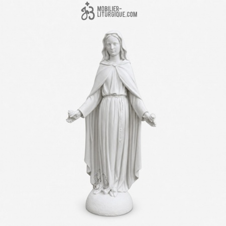 Statue de la Vierge aux roses, en marbre blanc