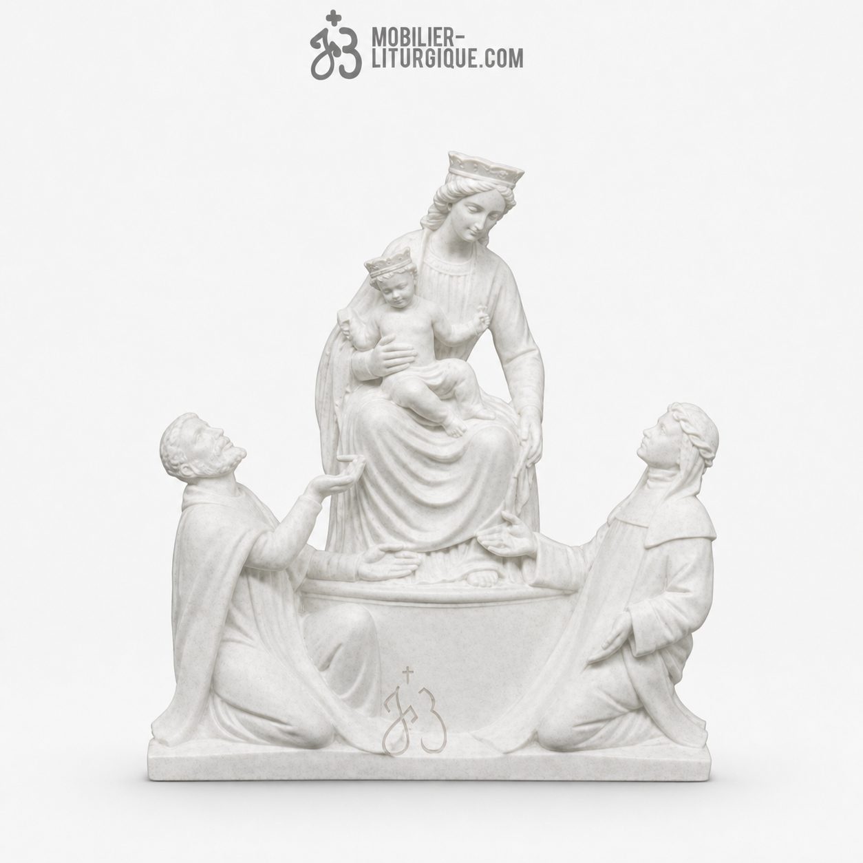 Statue de la Vierge de Pompe&iuml;, en marbre blanc, 50 cm