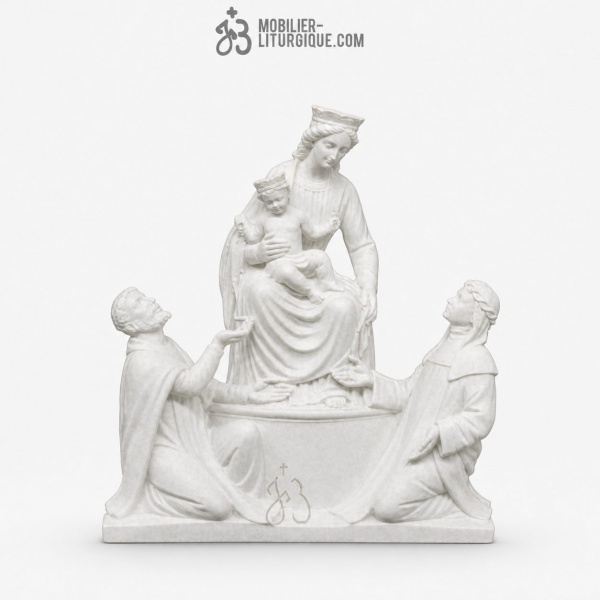 Statue de la Vierge de Pompe�, en marbre blanc, 50 cm
