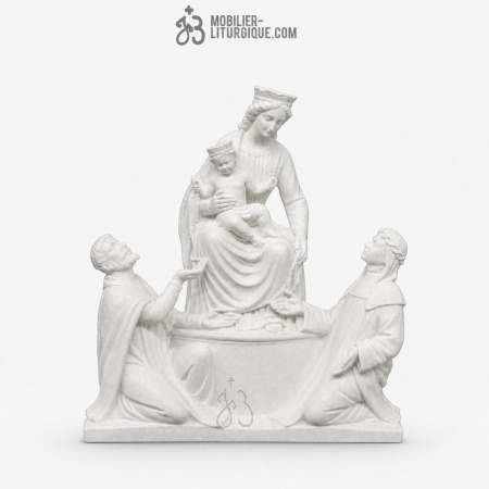 Statue de la Vierge de Pompe&iuml;, en marbre blanc, 50 cm