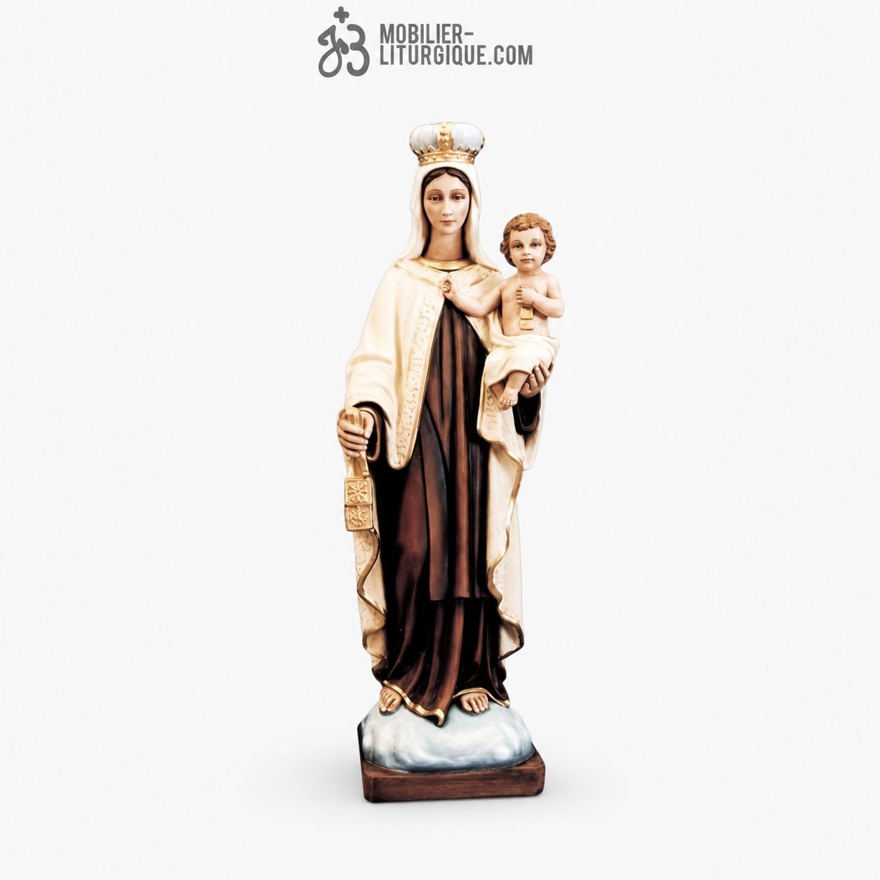Statue de la Vierge du Mont Carmel color&eacute;e