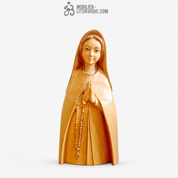 Statue de la Vierge du P�lerin en bois trois tons bruni